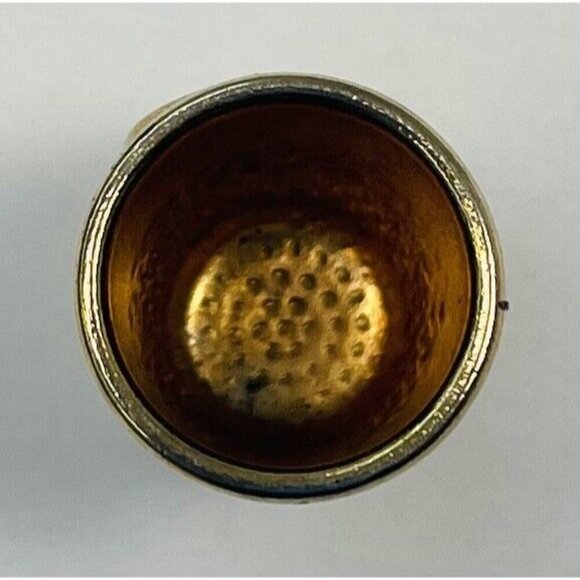 Goldtone Metal Enamel Arizona State Travel Souvenir 0.75" Roadrunner THIMBLE - Picture 4 of 4